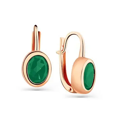 Серьги с английским замком из красного золота