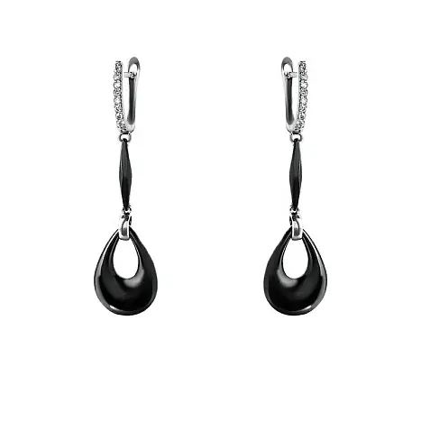 Серьги подвесные из серебра