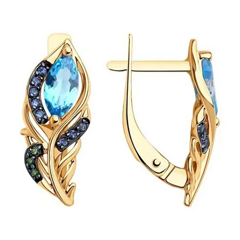 Серьги с английским замком из красного золота