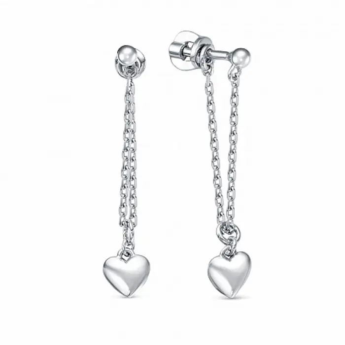 Серьги подвесные из серебра