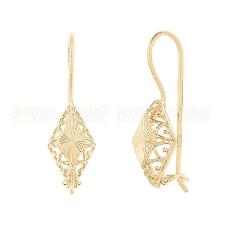 Серьги петельки из красного золота