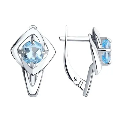 Серьги с английским замком из серебра