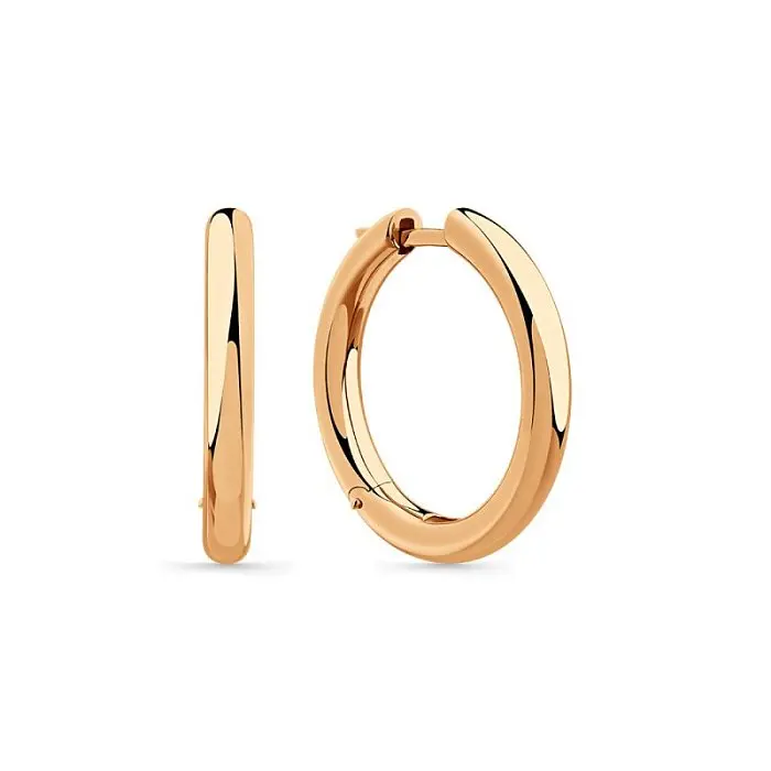 Серьги с английским замком из красного золота