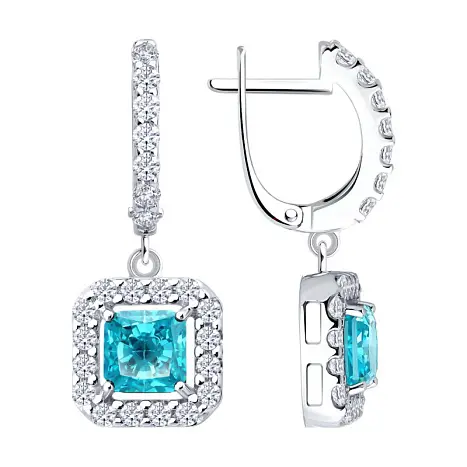 Серьги подвесные из серебра