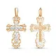 Подвеска крест из комбинированного золота