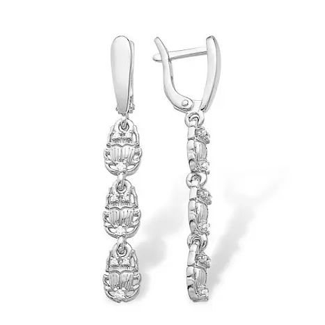 Серьги подвесные из серебра