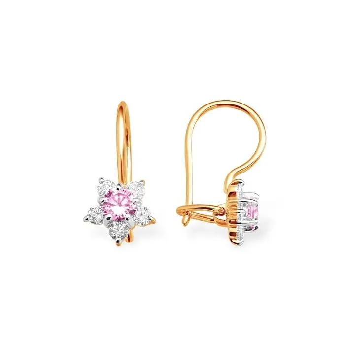 Серьги детские из красного золота