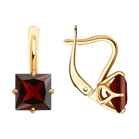 Серьги с английским замком из красного золота