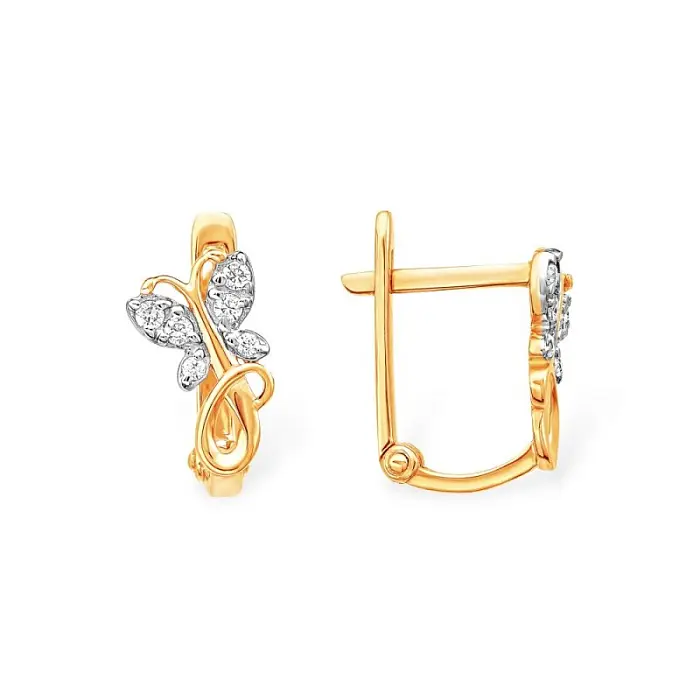 Серьги детские из красного золота