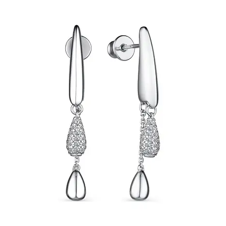 Серьги подвесные из серебра