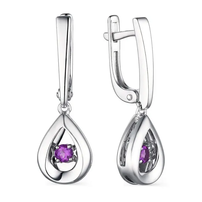 Серьги подвесные из серебра
