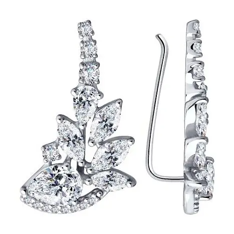 Серьги зажимы из серебра
