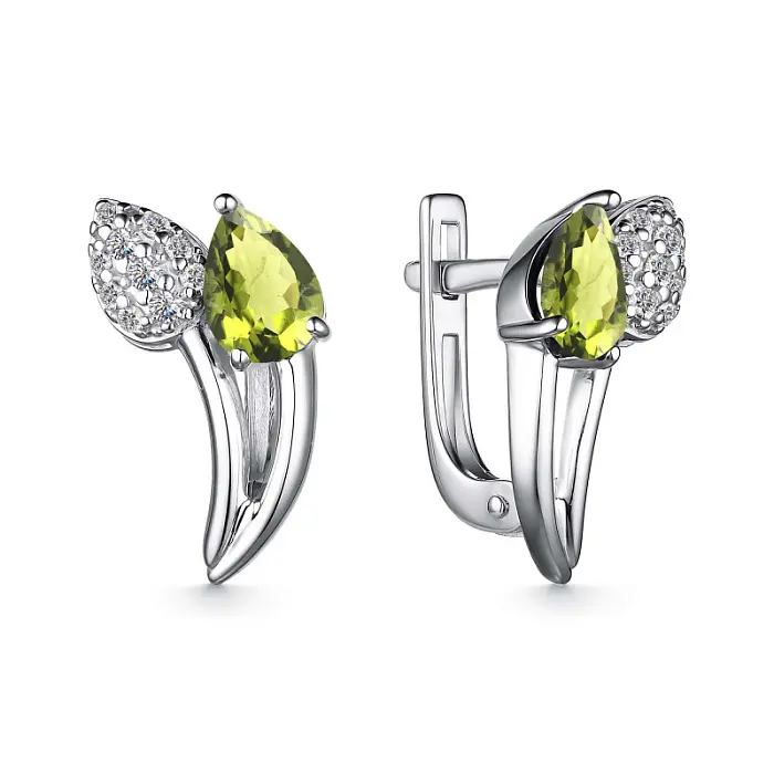Серьги с английским замком из серебра