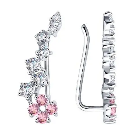 Серьги зажимы из серебра