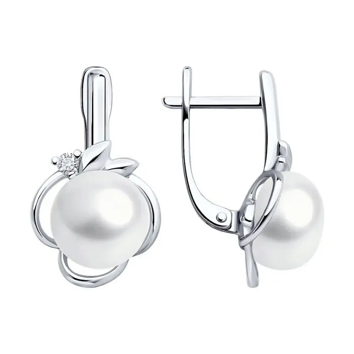 Серьги с английским замком из серебра