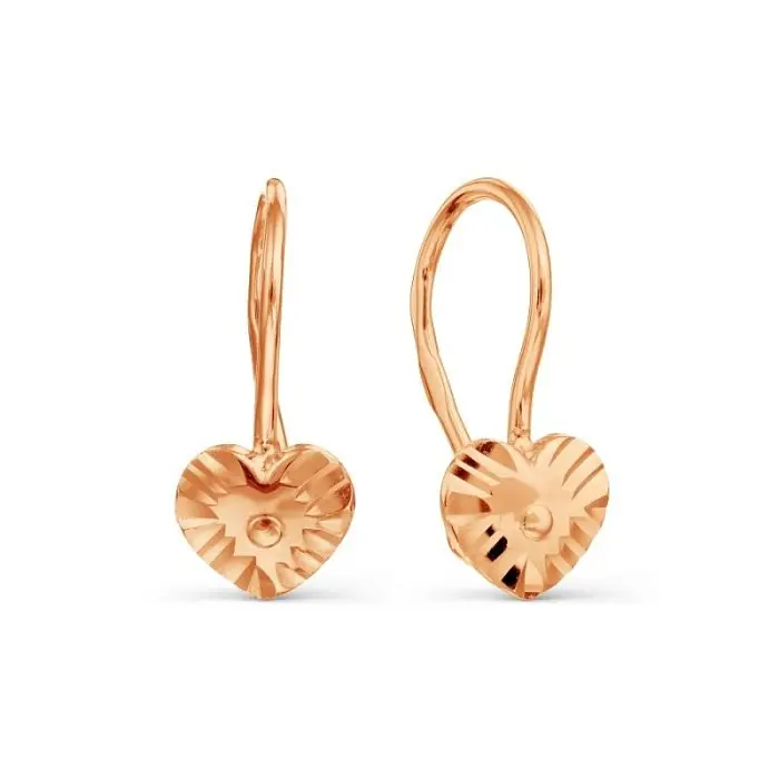 Серьги детские из красного золота