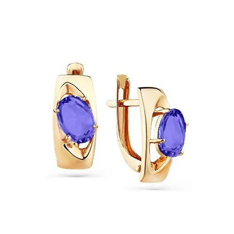 Серьги с английским замком из красного золота