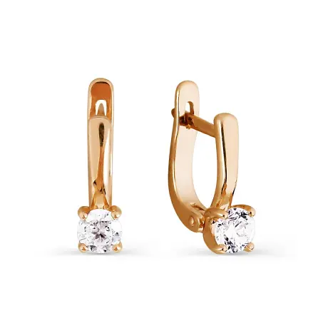 Серьги детские из красного золота