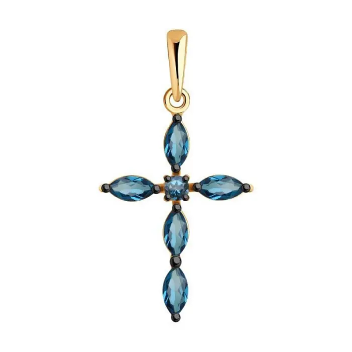 Подвеска декоративный крест из красного золота