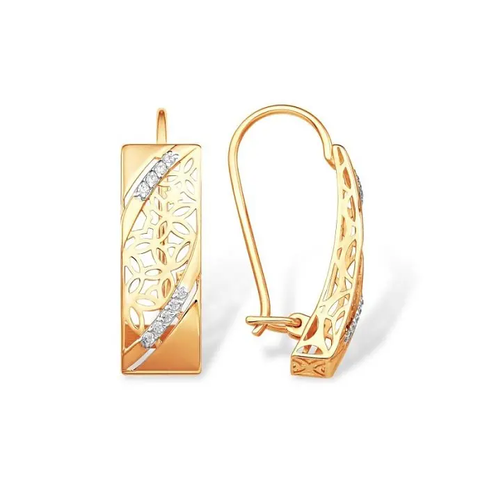 Серьги петельки из красного золота