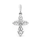 Подвеска крест из белого золота