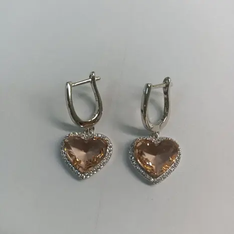 Серьги подвесные из серебра