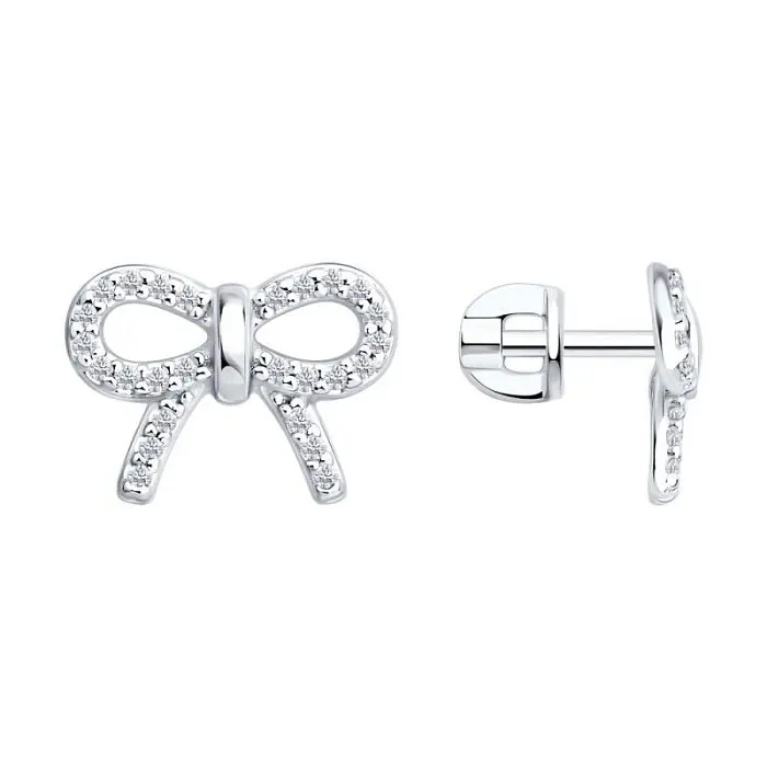 Серьги пуссеты из серебра