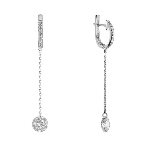 Серьги подвесные из серебра