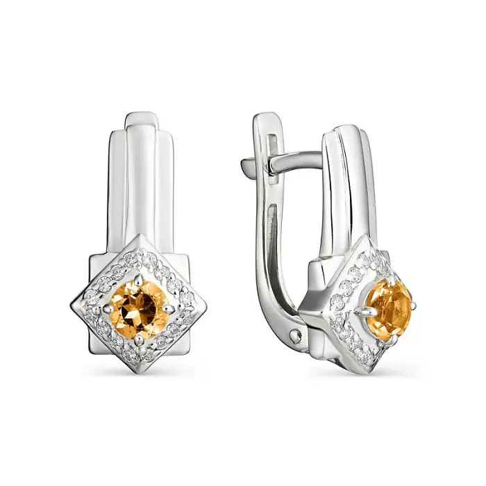 Серьги с английским замком из серебра
