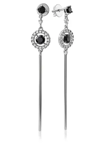 Серьги подвесные из серебра