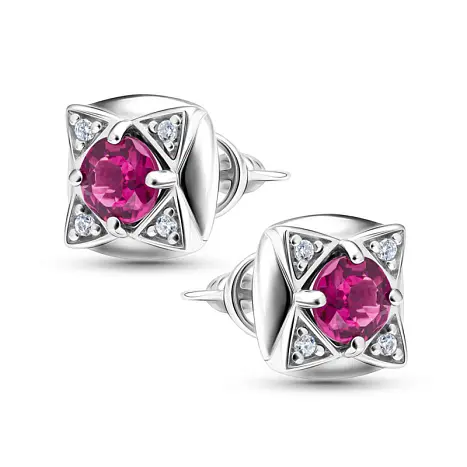 Серьги пуссеты из серебра