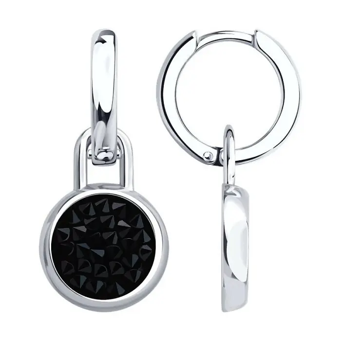 Серьги подвесные из серебра