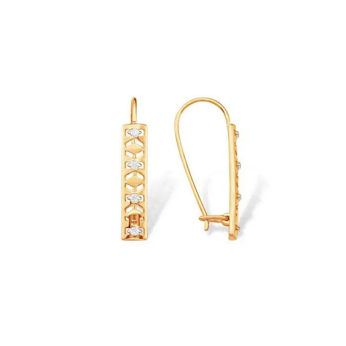 Серьги петельки из красного золота