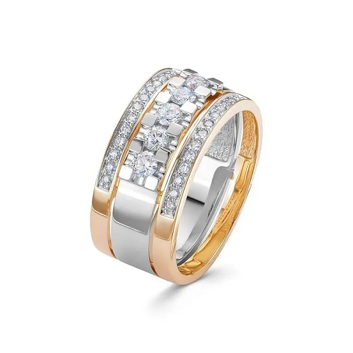 Кольцо декоративное из комбинированного золота