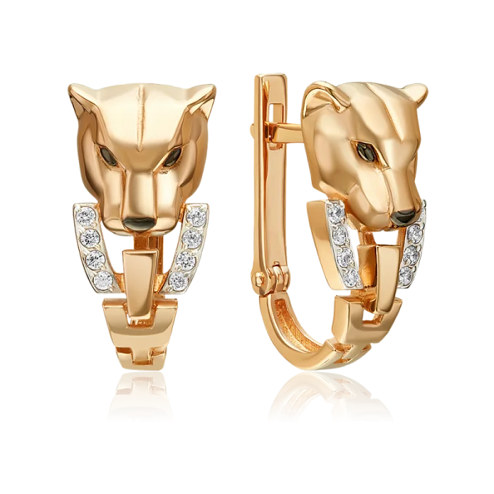 Серьги с английским замком из красного золота