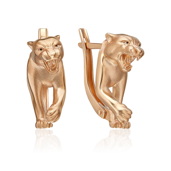 Серьги с английским замком из красного золота