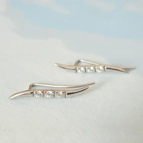 Серьги зажимы из серебра