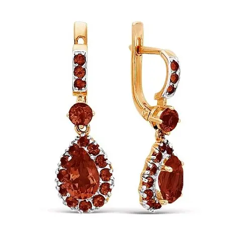 Серьги с английским замком из красного золота