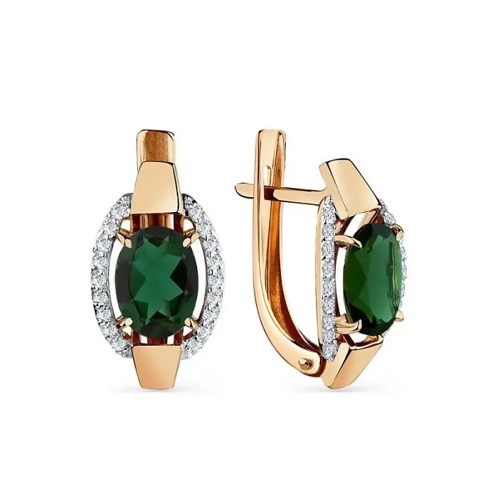 Серьги с английским замком из красного золота