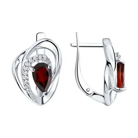 Серьги с английским замком из серебра