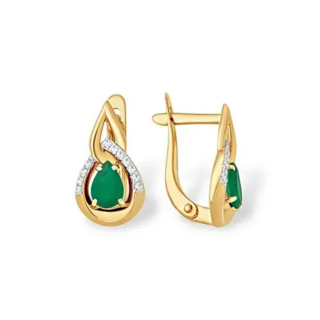 Серьги с английским замком из красного золота