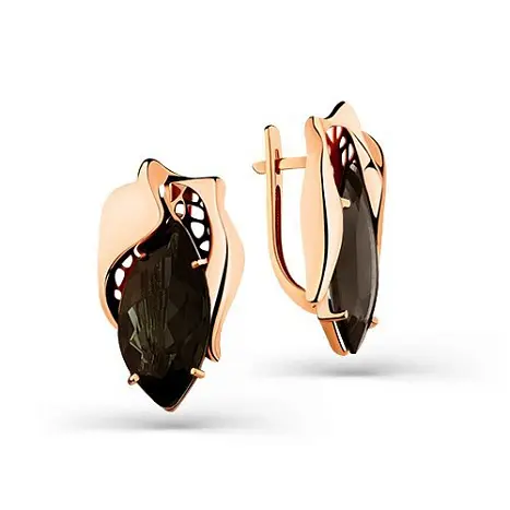 Серьги с английским замком из красного золота
