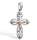 Подвеска крест из серебра с бриллиантами