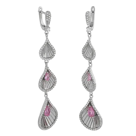 Серьги подвесные из серебра