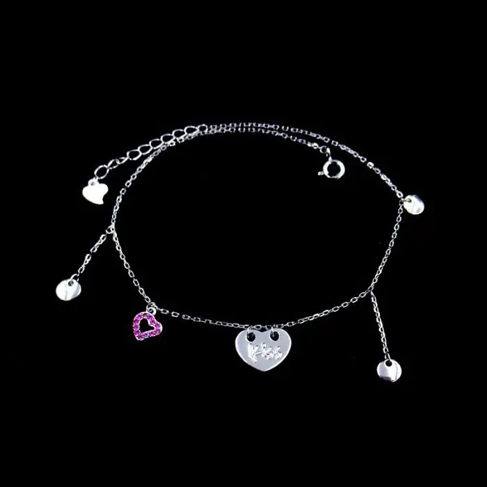 Браслет на ногу из серебра