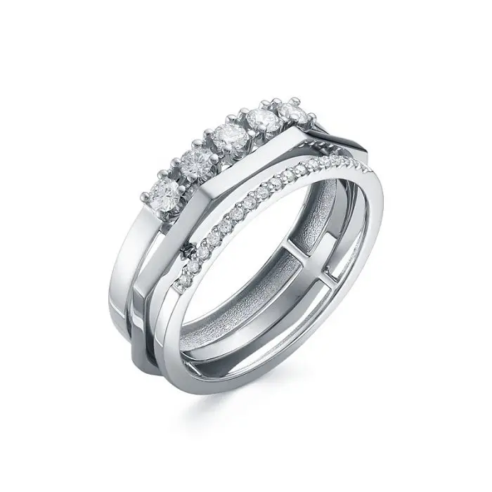 Кольцо декоративное из белого золота