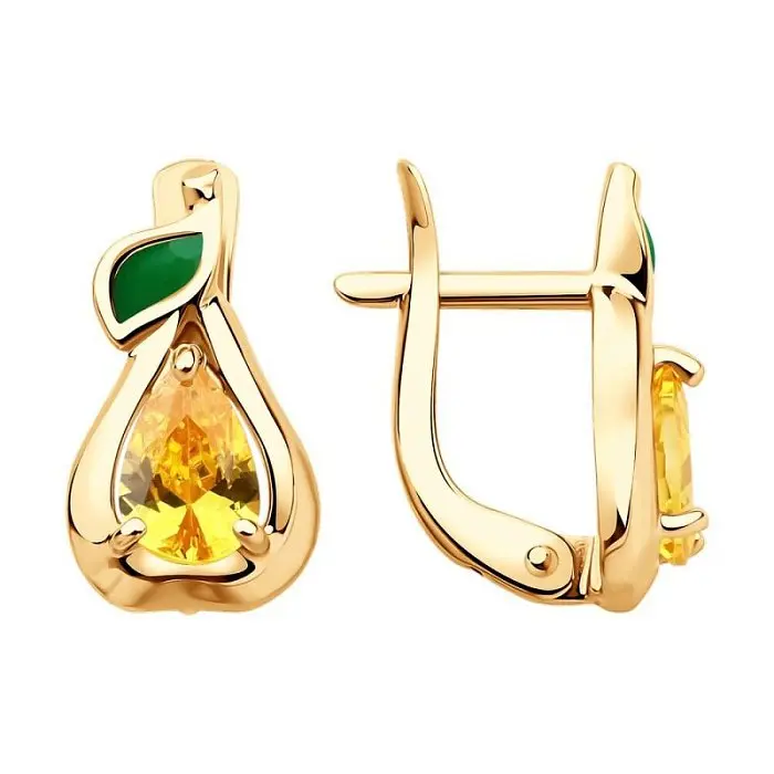 Серьги детские из красного золота