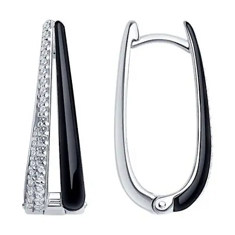 Серьги с английским замком из серебра
