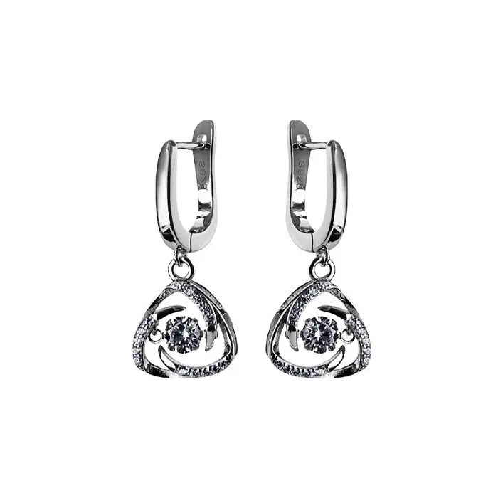Серьги подвесные из серебра