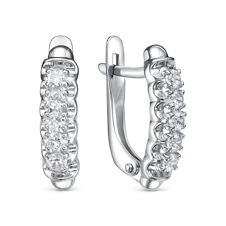 Серьги с английским замком из серебра